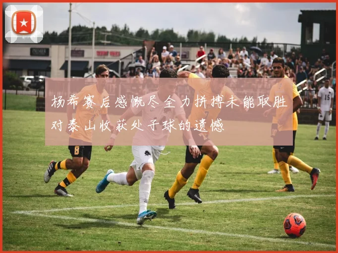 杨希赛后感慨尽全力拼搏未能取胜对泰山收获处子球的遗憾
